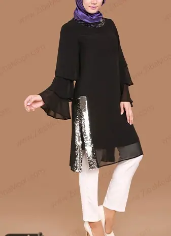 عکس مدل مانتو جدید ترکیبی گلدار و ساده