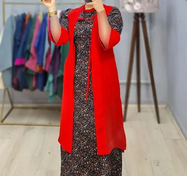 عکس مدل مانتو جدید ترکیبی گلدار و ساده