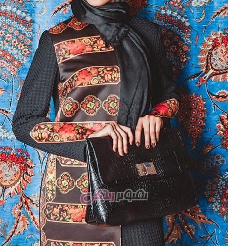عکس مدل مانتو ساتن گلدار جدید