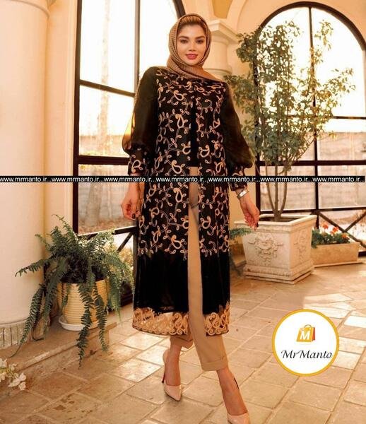 عکس مدل مانتو جدید با پارچه گیپور