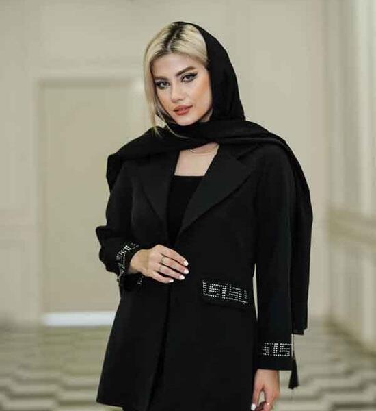عکس مدل مانتو جدید مشکی مجلسی زنانه