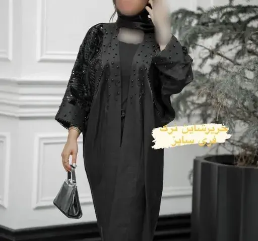 عکس مدل مانتو جدید مشکی بلند مجلسی