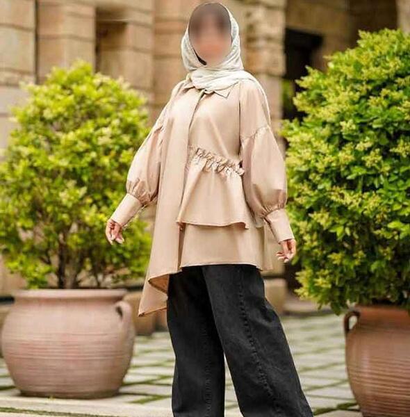 عکس شلوار دمپا گشاد با مانتو جلو باز