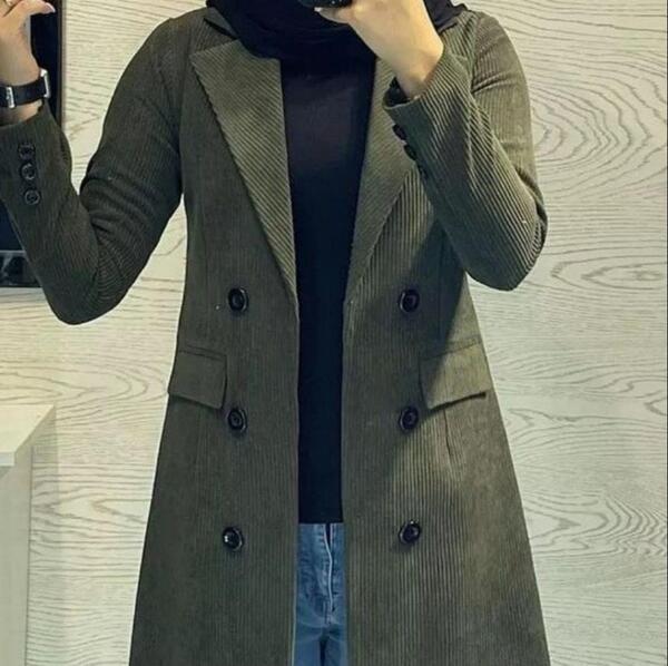 عکس مدل مانتو جدید مخمل کبریتی درشت