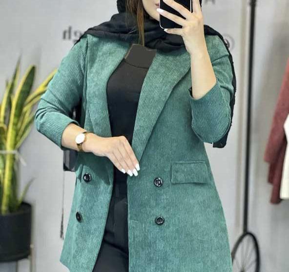 عکس مدل مانتو جدید مخمل کبریتی درشت