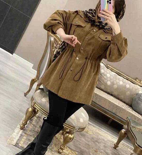 عکس مدل مانتو جدید مخمل کبریتی درشت
