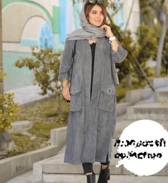 عکس مدل مانتو جدید مخمل کبریتی درشت