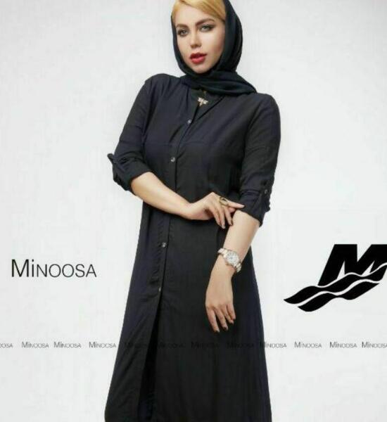 عکس مدل مانتو جدید نخی مشکی ساده