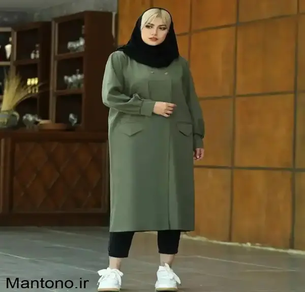 عکس مدل مانتو جدید سبز یشمی