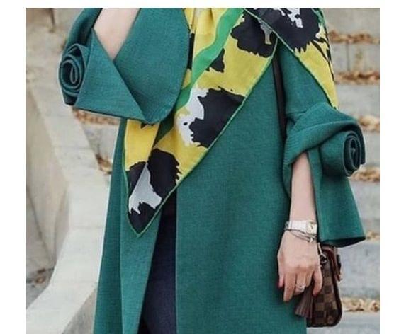 عکس مدل مانتو جدید سبز یشمی