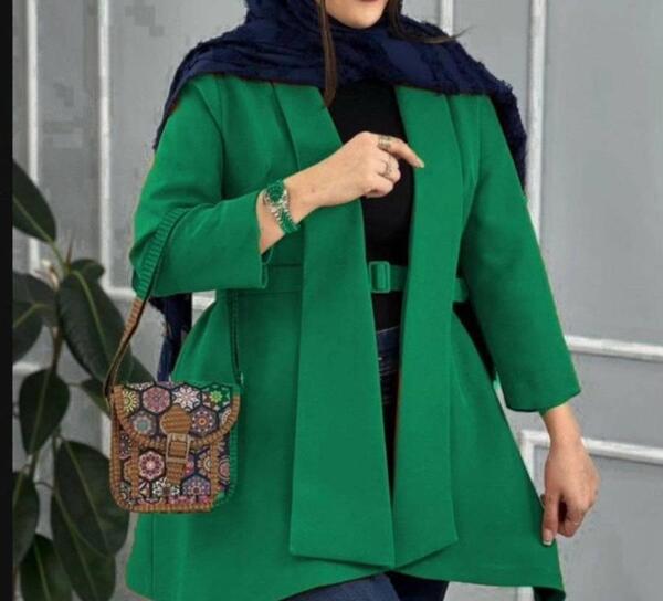 عکس مدل مانتو جدید سبز یشمی
