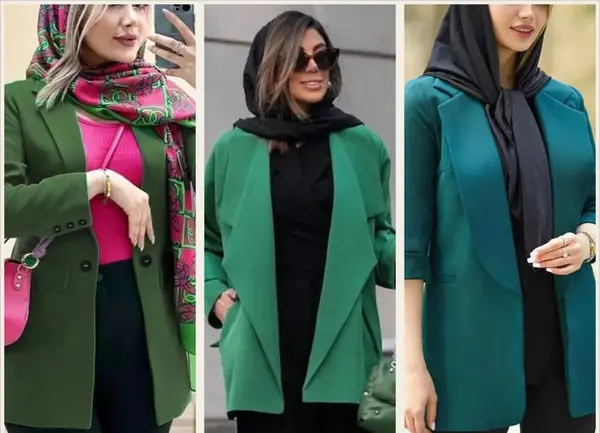 عکس مدل مانتو جدید سبز یشمی