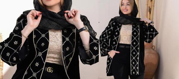 عکس مدل جدید مانتو مخمل مجلسی