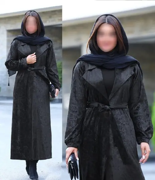 عکس مدل مانتو مخمل جدید بلند