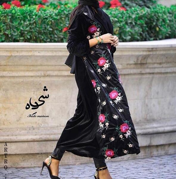 عکس مدل مانتو مخمل جدید بلند