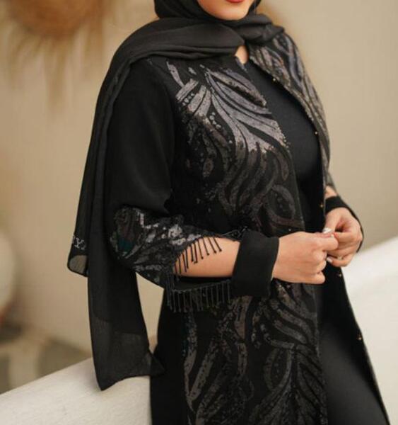 عکس مانتو مجلسی مشکی جدید