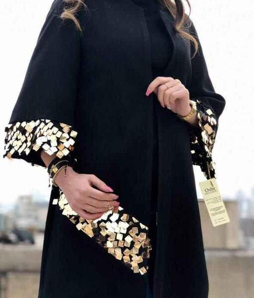 عکس مانتو مجلسی مشکی جدید