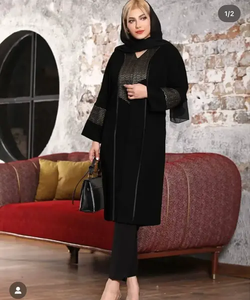 عکس مانتو مجلسی مشکی جدید