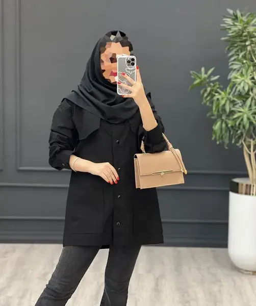 عکس مدل مانتو مشکی گشاد جدید
