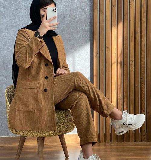 عکس مدل مانتو رنگ قهوه ای جدید