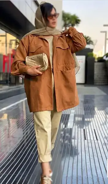 عکس مدل مانتو رنگ قهوه ای جدید