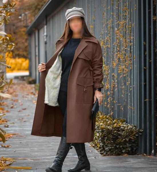 عکس مدل مانتو رنگ قهوه ای جدید