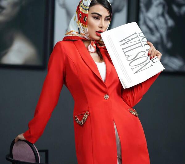 عکس مدل مانتو کتی قرمز جدید