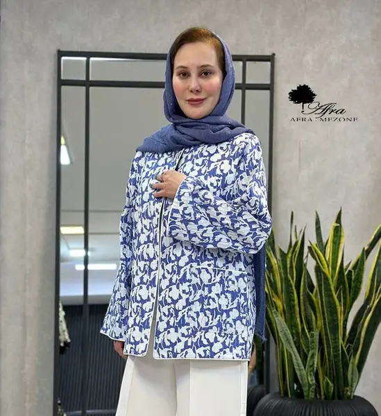 عکس مدل جدید مانتو کتی با پارچه طرح دار
