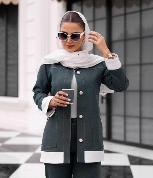 عکس مدل جدید مانتو کتی با پارچه طرح دار