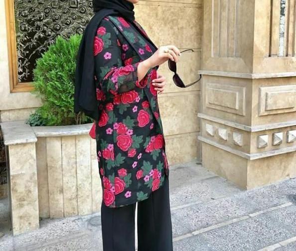عکس مدل جدید مانتو طرح دار مجلسی