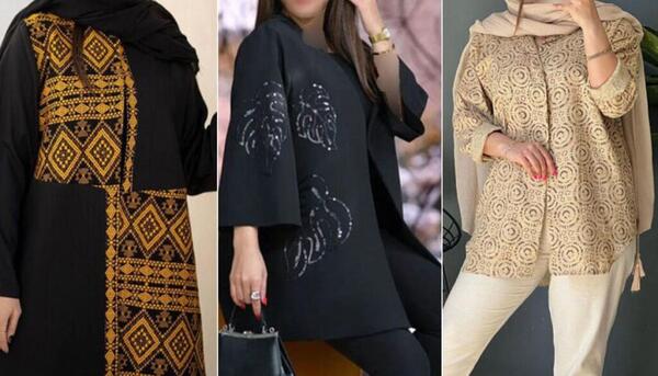 عکس مدل جدید مانتو طرح دار مجلسی
