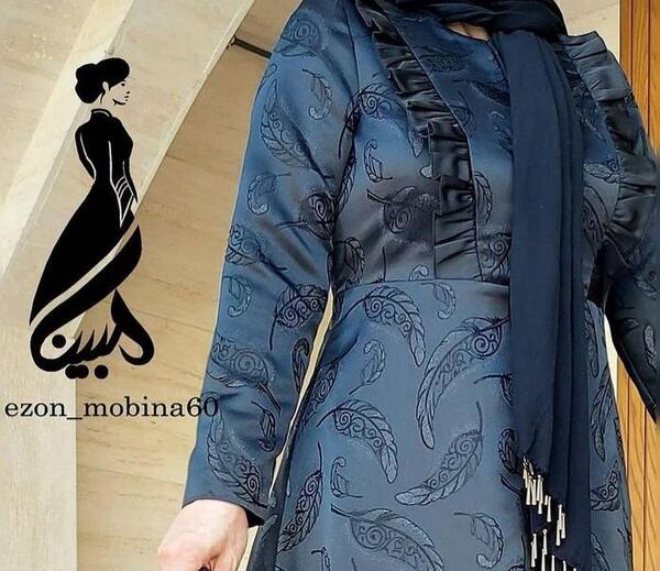 عکس مدل مانتو جدید ساتن طرح دار