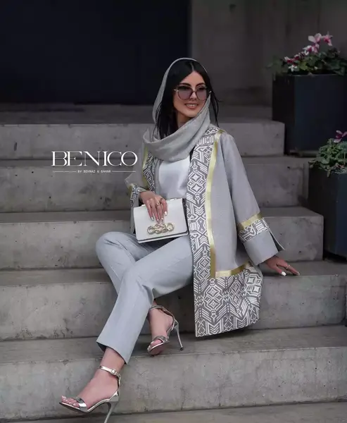 عکس مدل مانتو طوسی جدید مجلسی