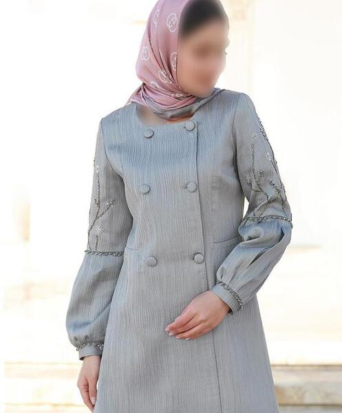 عکس مدل مانتو طوسی جدید مجلسی
