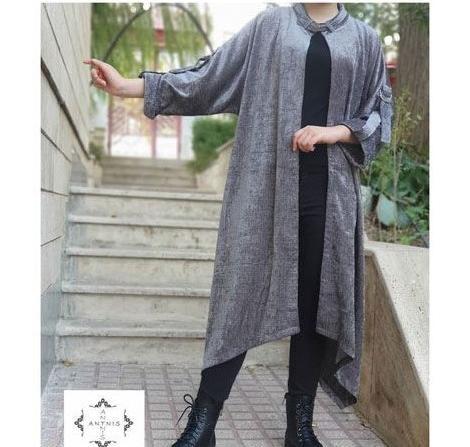 عکس مدل مانتو طوسی صورتی جدید