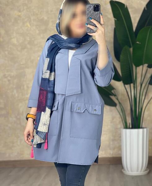 عکس مدل مانتو طوسی صورتی جدید