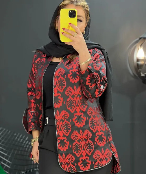 عکس مدل مانتو جدید ژاکارد مشکی