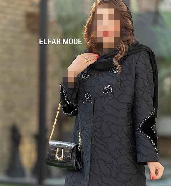 عکس مدل مانتو جدید ژاکارد مشکی