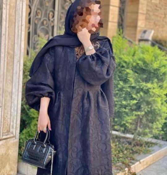 عکس مدل مانتو جدید ژاکارد مشکی