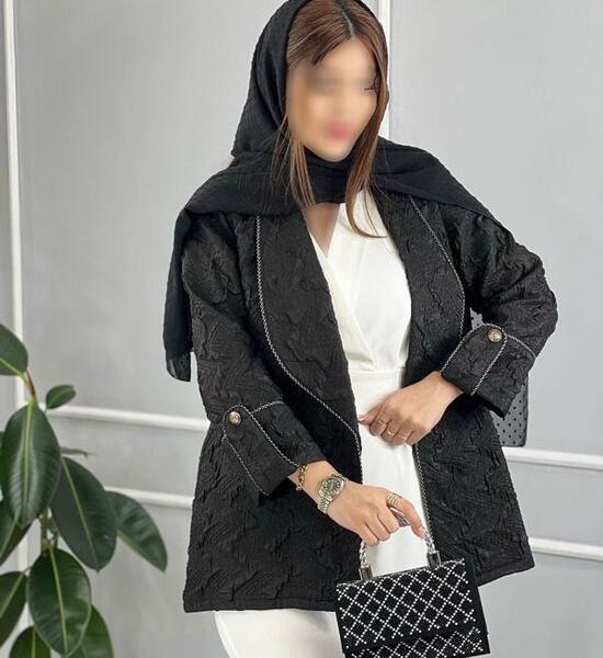 عکس مدل مانتو جدید ژاکارد مشکی