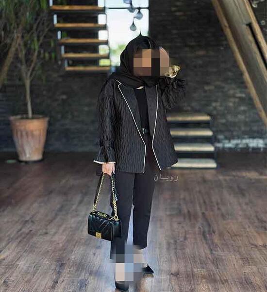 عکس مدل مانتو جدید با پارچه ژاکارد مشکی