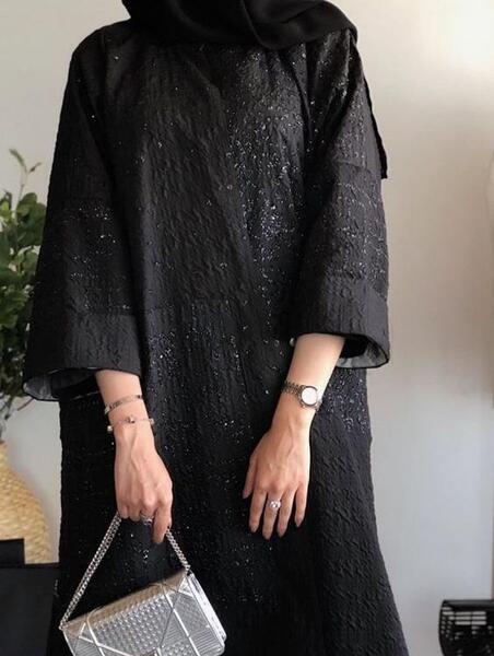 عکس مدل مانتو جدید با پارچه ژاکارد مشکی