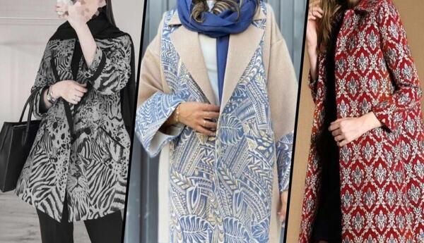 عکس مدل مانتو جدید با پارچه ژاکارد مجلسی