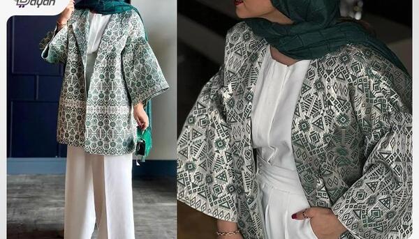 عکس مدل مانتو جدید با پارچه ژاکارد مجلسی