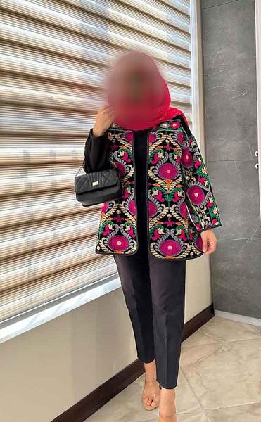عکس مدل مانتو کتی جدید با پارچه ژاکارد