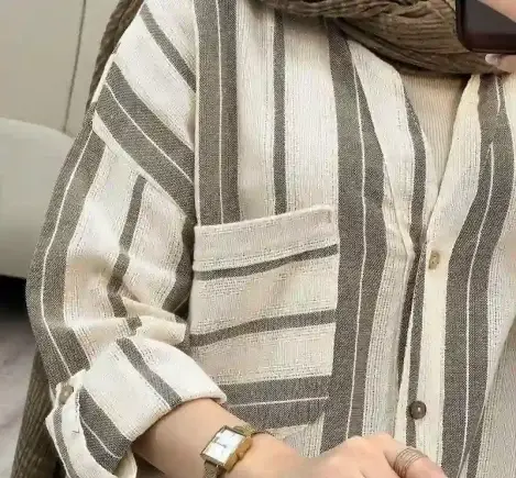 عکس مدل مانتو جدید راه راه شیک
