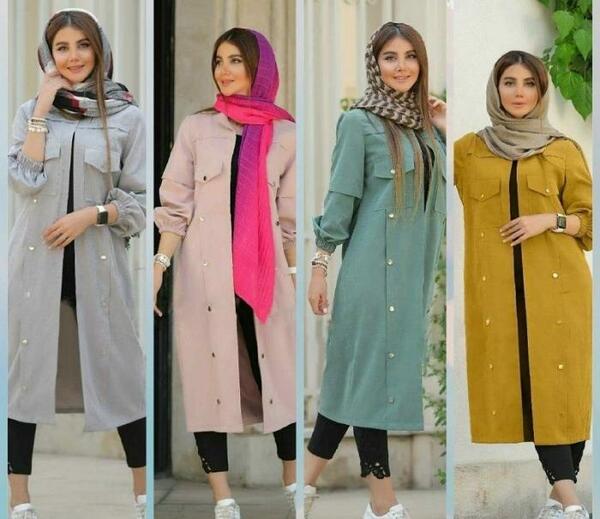 عکس مانتو رنگی جدید