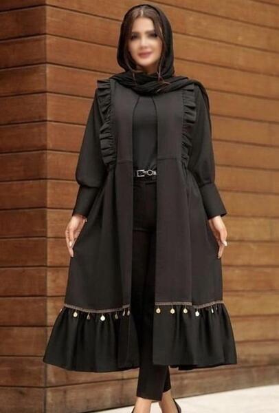 عکس مدل مانتو دخترانه جدید مشکی