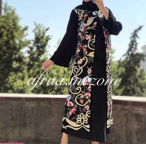عکس مدل مانتو حریر بلند مجلسی جدید