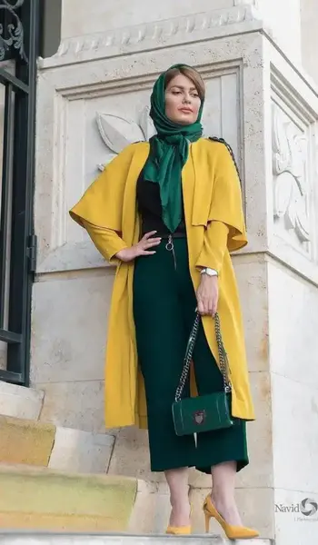 عکس مدل مانتو رنگ خردلی جدید